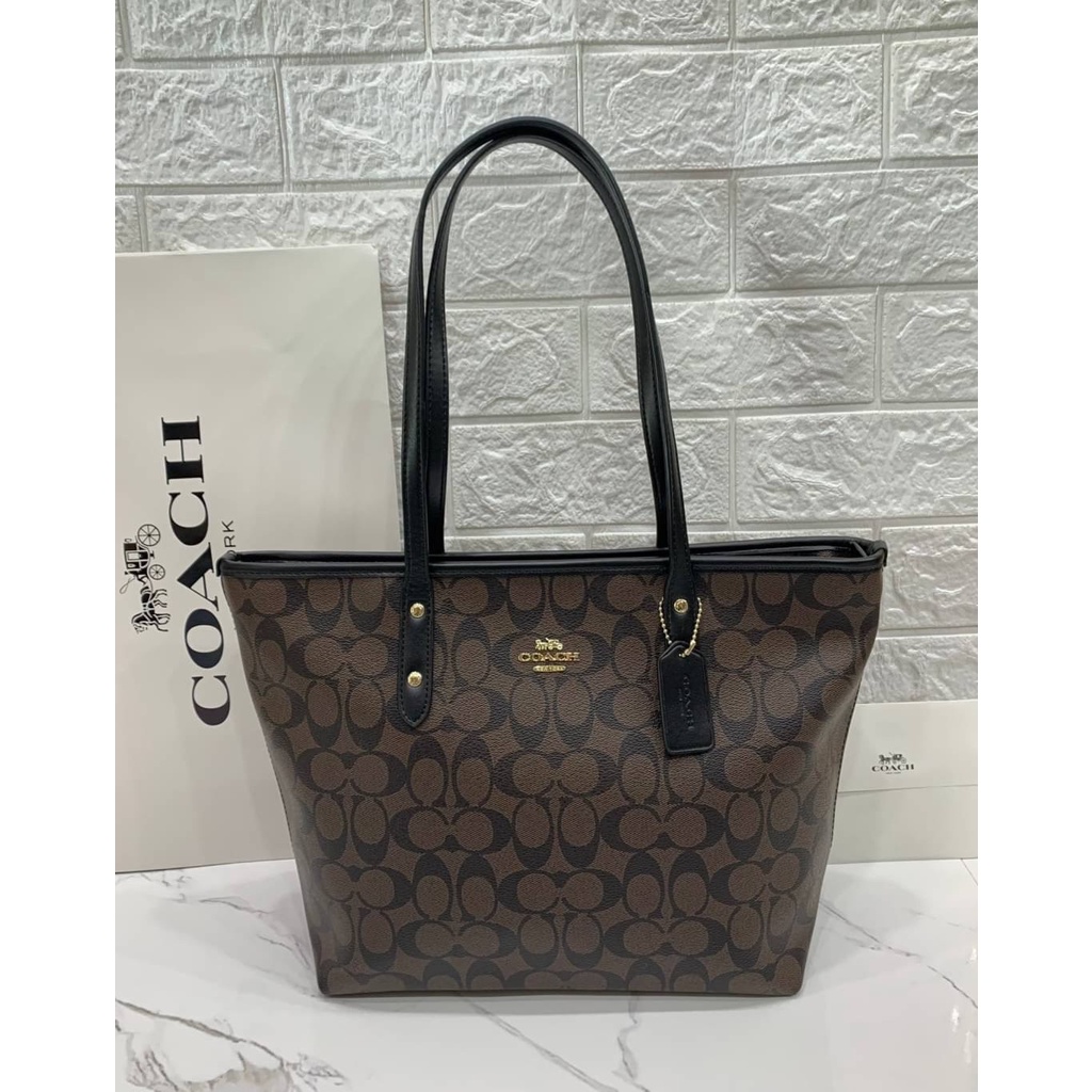 🔥ผ่อนได้🔥Coach Shopping Bag Size 28 cm งาน Hiend อุปกรณ์ Full Box Set