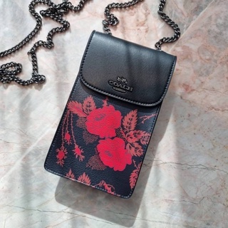 COACH F76988 NORTH/SOUTH PHONE CROSSBODY IN SIGNATURE CANVAS WITH PRAIRIE DAISY CLUSTER PRINT