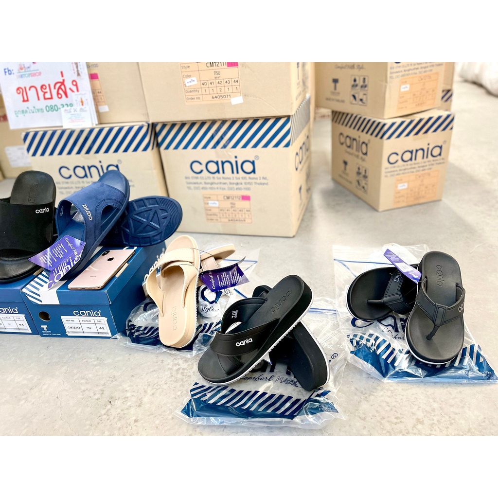 Sale80% CANIA [CW11379 รองเท้าแตะลำลองหญิง ดำ Size38 คาเนีย Premium ...
