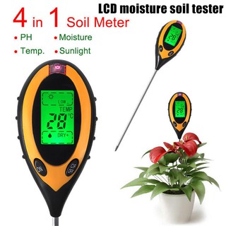 【การจัดส่งในประเทศไทย】4in1 เครื่องวัดค่าดิน Soil PH meter ความชื้น อุณหภูมิ แสง เครื่องวัดดิน ระบบดิจิตอล Soil Survey In