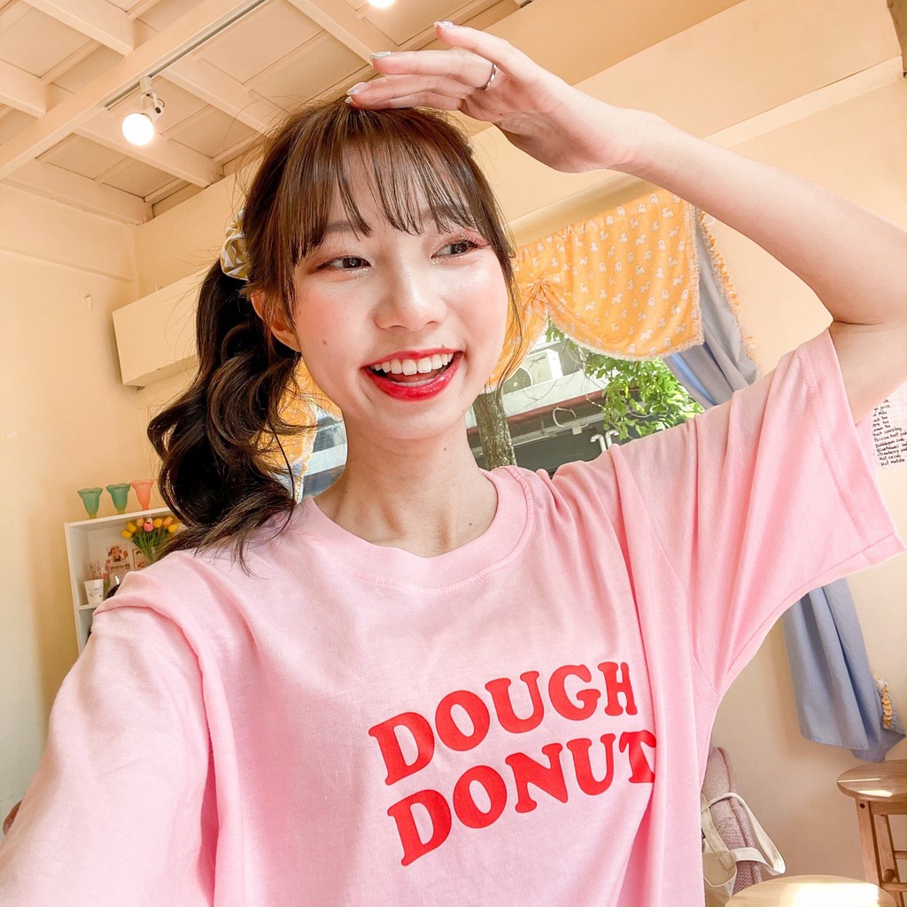 live188-เสื้อคัตตอล-มีหลายสี-donut-สไตล์เกาหลี-dream-big-tshirt-โอเวอร์ไซน์-สาวอวบใส่ได้-พร้อมส่ง-คอกลม-ผ้านุ่ม