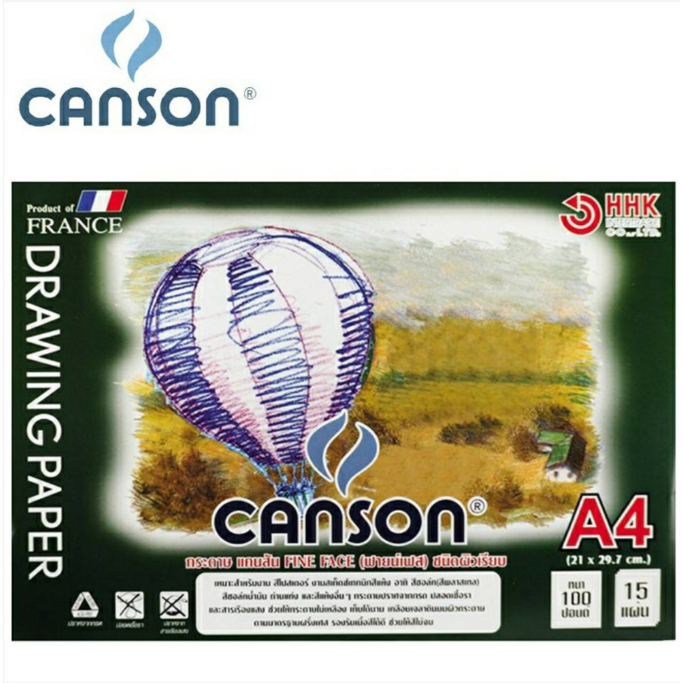 canson-สมุดวาดเขียนสีน้ำ-100-ปอนด์-fine-face-a4-ชนิดผิวเรียบ