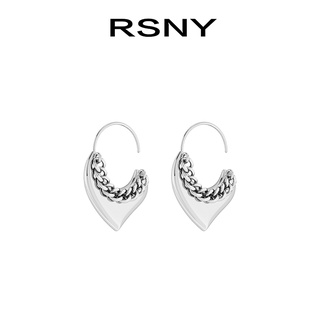 ต่างหูแฟชั่น ผู้หญิง ต่างหูเงิน Fashion Accessories Earrings【ใหม่】RSNYต่างหูรูปหัวใจผิดปกติรอบใบหน้าเป็นเทพธิดาบางแฟนย้อ