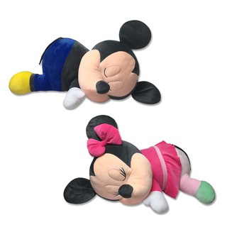 ตุ๊กตามิกกี้เม้าส์ ตุ๊กตามินนี่เม้าส์ Mickey&amp;Minnie นอนหมอบ ผ้านุ่มนิ่ม 10 (สินค้าลิขสิทธิ์แท้ ส่งตรงจากโรงงานผู้ผลิต)