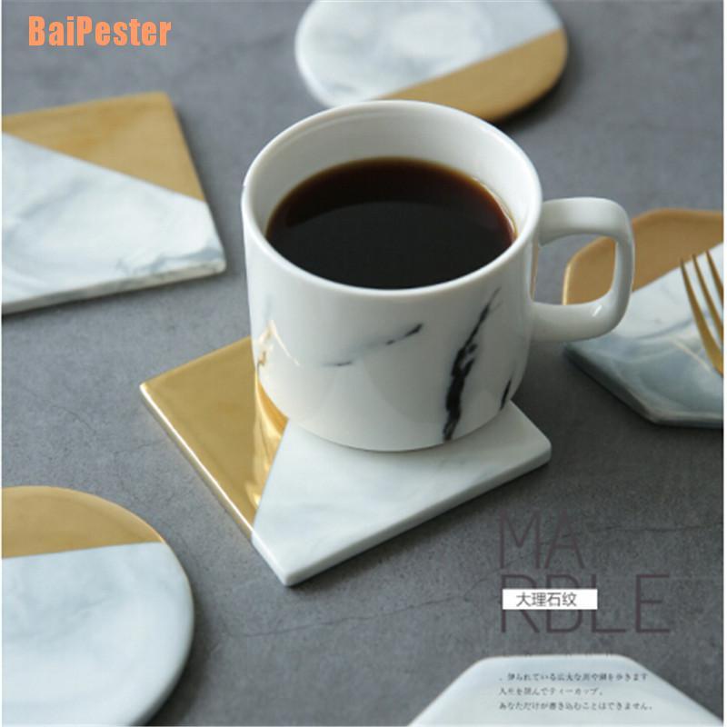 baipester-แผ่นรองแก้ว-ลายหินอ่อน-สีทอง-สไตล์ยุโรป-กันลื่น-สําหรับรองแก้ว