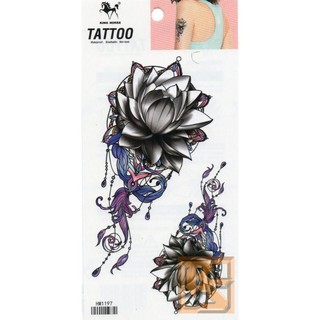 Tattoo Fashion ลาย​ ดอกบัว​ Lotus​ แท็ททู สติกเกอร์ HM1197