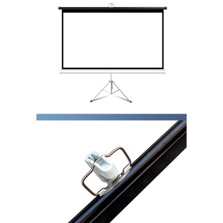 ภาพขนาดย่อของภาพหน้าปกสินค้าจอโปรเจคเตอร์ จอพับโปรเจคเตอร์ จอรับภาพ ตั้งพื้น ม้วนเก็บอัตโนมัติ JNHY 60" 72" 84" 100" 120" 150" Projector Screen จากร้าน prikberry10 บน Shopee