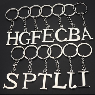 พวงกุญแจโลหะ 26 ตัวอักษรภาษาอังกฤษ A-Z Initials สําหรับผู้หญิง ผู้ชาย ของขวัญวาเลนไทน์ คู่รัก รถ พวงกุญแจ กระเป๋าถือ อุปกรณ์เสริม