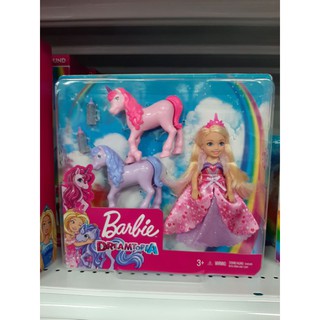 barbie dreamtopia ตุ๊กตาเจ้าหญิง​เชลซีคู่ลูกม้า