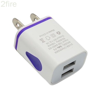 อุปกรณ์ชาร์จโทรศัพท์มือถือแบบ Dual Usb Ports Led Universal 2A แบบพกพา