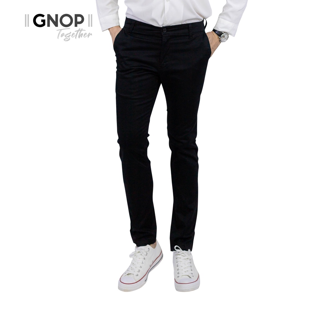 ภาพหน้าปกสินค้าGNOP กางเกงชิโน่ผ้ายืด ทรงขากระบอกเล็ก G211
