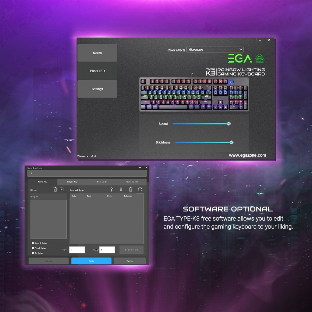 ภาพสินค้าEGA Type-K3 Gaming Keyboard Mechanical Rainbow Lighting FX RGB คีย์บอร์ดเกมมิ่ง มีมาโคร จากร้าน it.2u บน Shopee ภาพที่ 8
