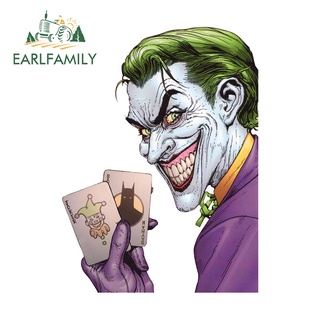Earlfamily สติกเกอร์ไวนิล ลาย Joker กันน้ํา สําหรับติดตกแต่งรถยนต์ 13 ซม. x 9.6 ซม.