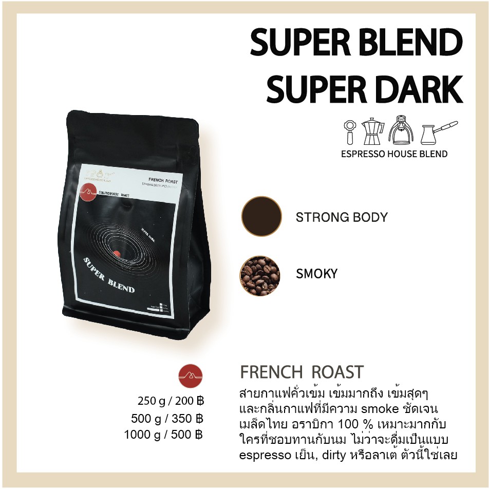 เมล็ดกาแฟ-super-blend-super-dark