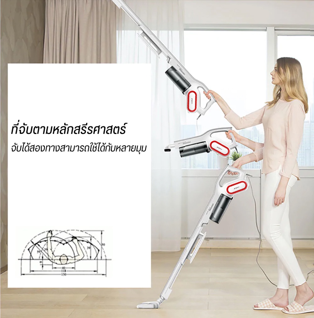 เกี่ยวกับสินค้า Deerma DX700/DX300 Vacuum Cleaner เครื่องดูดฝุ่นไซโคลน เครื่องดูดฝุ่นแบบด้ามจับพลังดูดสูง