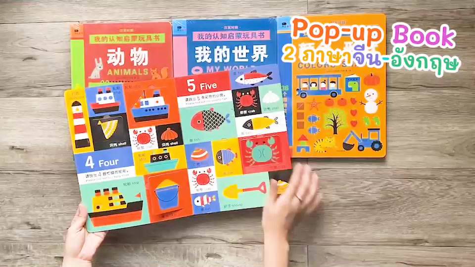 pop-up-book-2-ภาษาจีน-อังกฤษ-คำศัพท์ในชีวิตประจำวัน-มี4แบบ-ของเล่นเสริมทักษะและพัฒนาการ