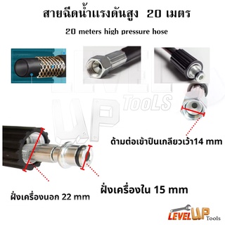 ภาพขนาดย่อของภาพหน้าปกสินค้าสายฉีดน้ำแรงดันสูง 20 เมตร จากร้าน leveluptools บน Shopee ภาพที่ 4