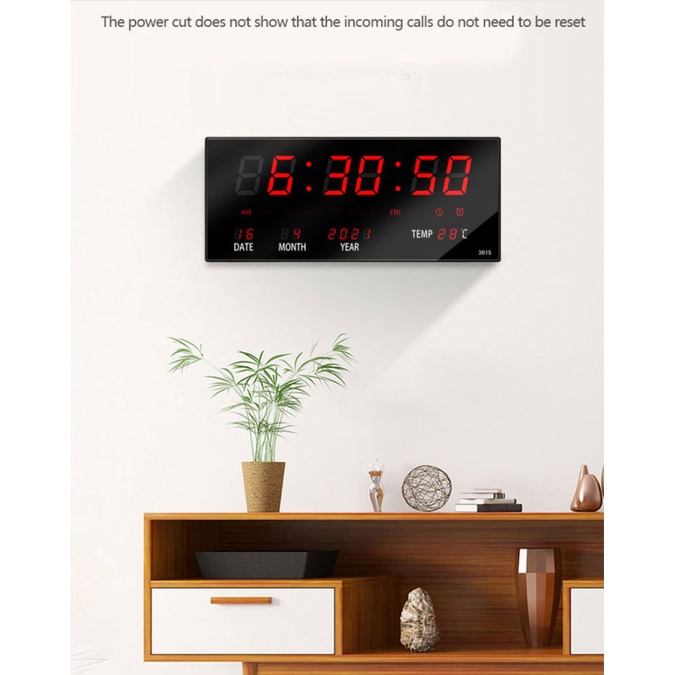 ภาพสินค้านาฬิกาดิจิตอล LED แขวนติดผนัง Number Clock แขวนผนัง รุ่น NO JH-3615 LED ขนาด 36x15x3CM มี4สีให้เลือก จากร้าน jck.500 บน Shopee ภาพที่ 5