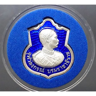 เหรียญเงินลงยาฟ้า พระรูป ร5 วัดเทพศิรินทราวาส 2537