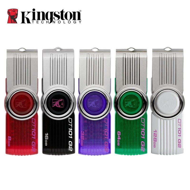 รูปภาพสินค้าแรกของแฟลชไดร์ฟ 2GB/4GB/8GB/16GB/32GB/64GB/128GB Kingston Portable Metal DT101 G2 USB Flash Drive