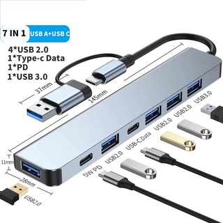 อะแดปเตอร์ฮับ USB A+USB c เป็น USB 2.0 3.0 การ์ดรีดเดอร์ SD TF หลายพอร์ต สําหรับ Macbook iPad