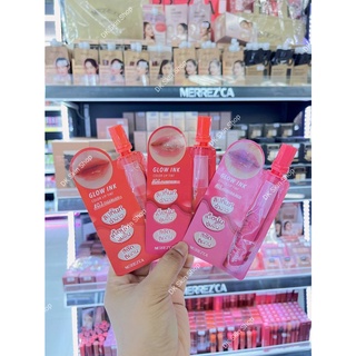 ลิปซอง - Merrezca Glow Ink Color Lip Tint เมอเรสก้า ลิป ทิ้น เนื้อสัมผัสนุ่มลื่น สีสันเด่นชัดเป็นธรรมชาติรุ่นซองใหม่