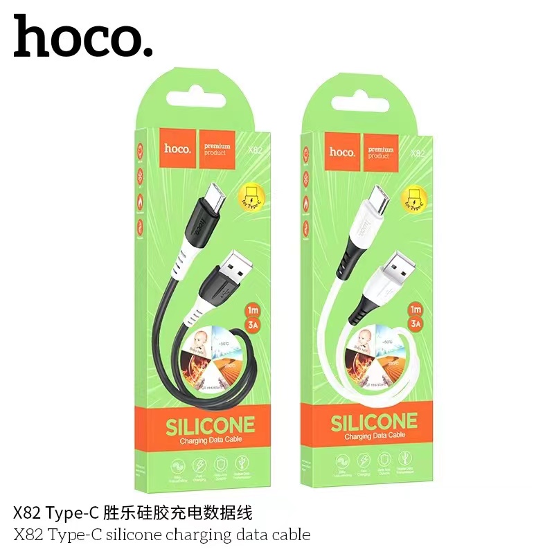 Hoco X82 Data Cable 2.4A สายชาร์จยาว1เมตร แบบสายซิลิโคน มีรุ่น Micro ...