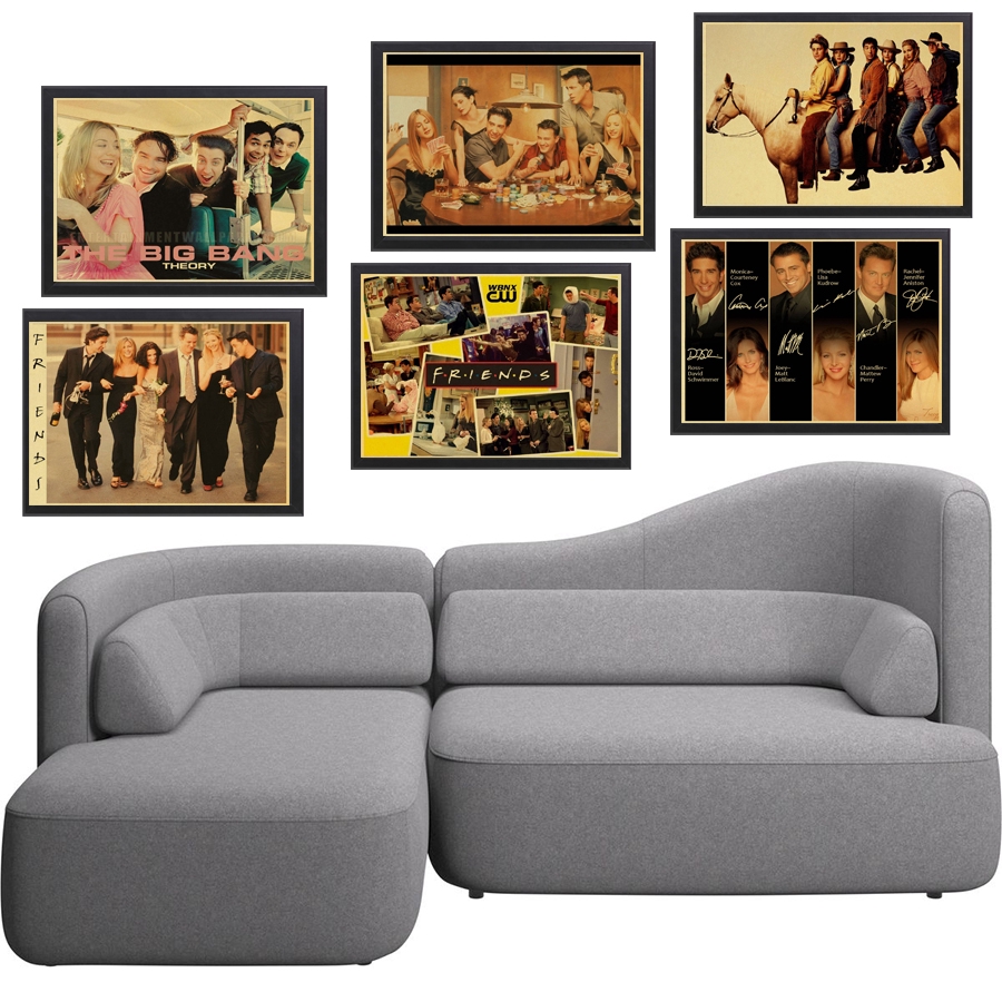 tv-series-friends-retro-posters-kraft-paper-vintage-posterr-modern-paintings-decorative-wall-poster-home-bar-decor-wall-sticke