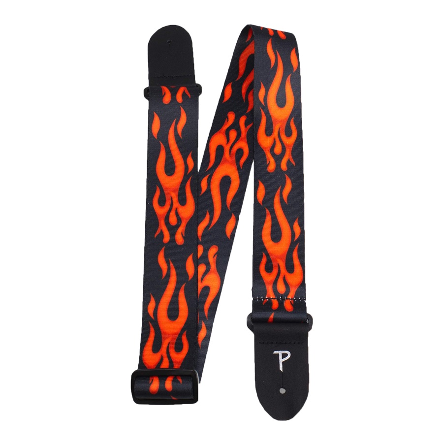 perris-lightning-bolt-amp-flames-guitar-strap-สายสะพายกีตาร์-polyester-ลิขสิทธิ์แท้-made-in-canada