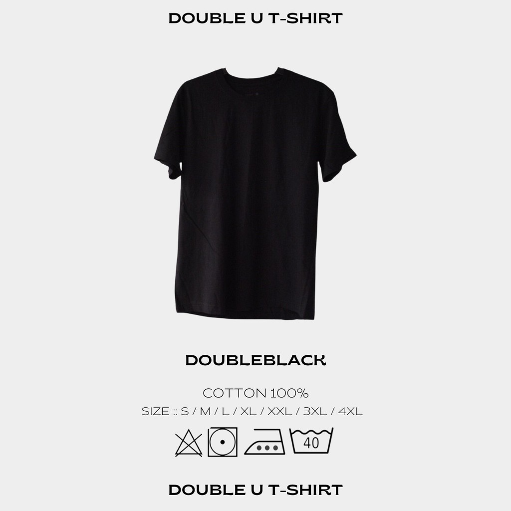 ภาพสินค้าออกใบกำกับภาษีได้ - เสื้อยืดสีพื้น (คอกลม/คอวี) เสื้อยืดสีพื้น Double Black (สีดำ) เสื้อยืดสีพื้นสีดำ จากร้าน doubleutshirt บน Shopee ภาพที่ 1
