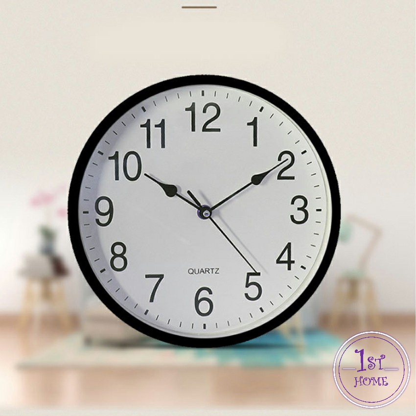 นาฬิกาเดินเงียบ-นาฬิกาแขวนทรงกลม-เรียบง่ายและมีสไตล์-10-นิ้ว-wall-clock