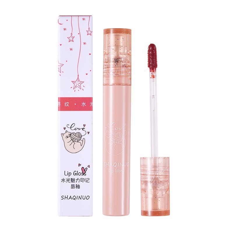 shaqinuo-ลิปสติกสีชมพู-mirror-moisturizing-lip-lacquer-lipstick