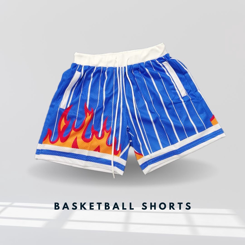 พร้อมส่ง-กางเกงขาสั้น-basketball-shorts-พิมพ์ลาย-fire