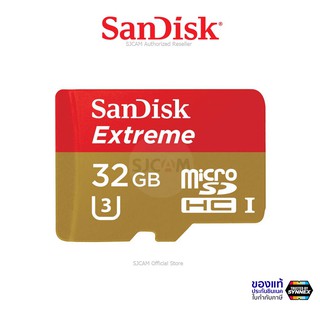 ภาพขนาดย่อสินค้าSandisk Extreme Micro SD Card 32GB Speed 100Mb/s เขียน 60mb/s (SDSQXAF-032G-GN6MN ) Memory กล้องแอคชั่น Eken SJCAM Gopro