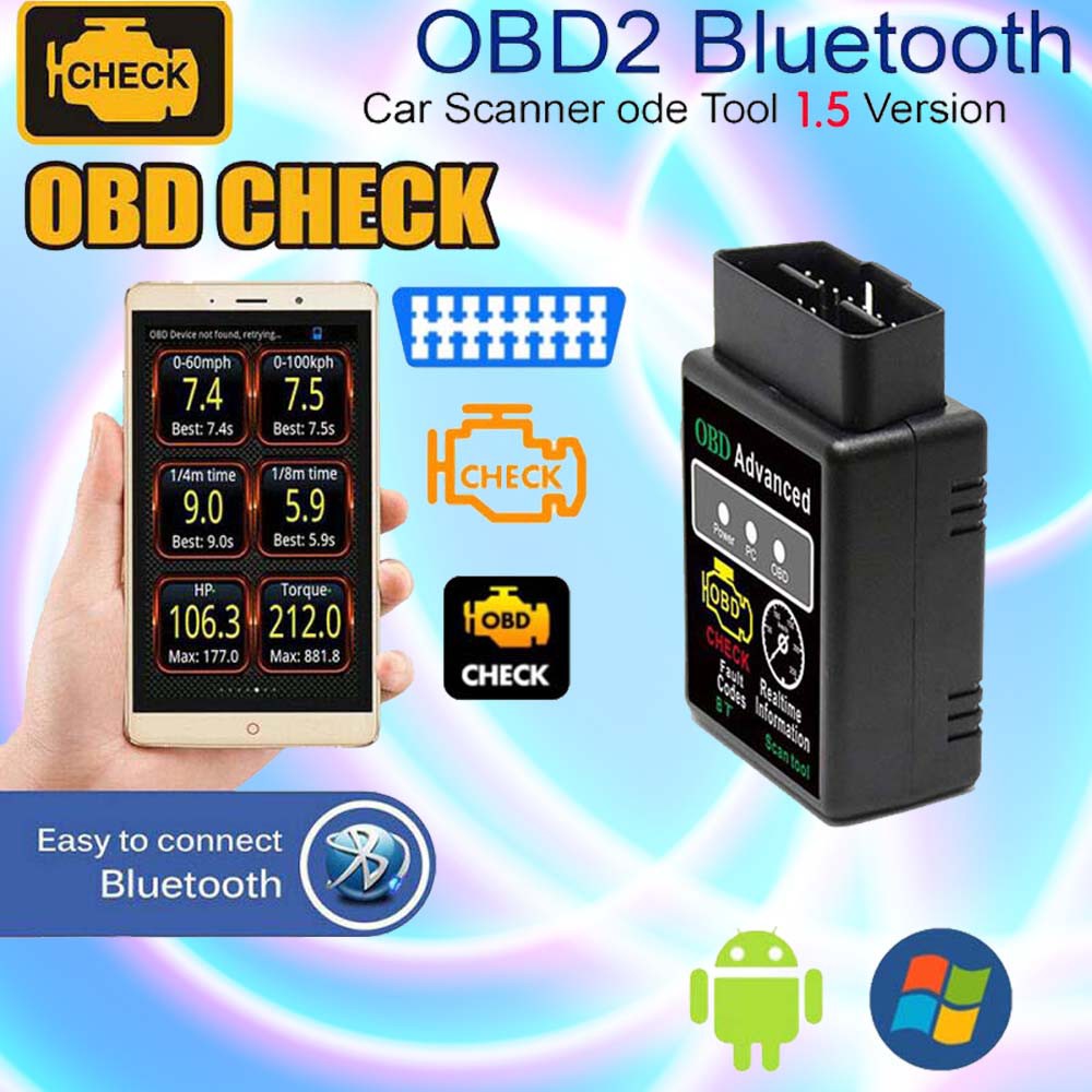 ภาพหน้าปกสินค้าOBD ELM327 บลูทู ธ OBD2 OBDII CAN BUS ตรวจสอบเครื่องยนต์รถเครื่องสแกนเนอร์วินิจฉัยอัตโนมัติอะแดปเตอร์อินเทอร์เฟซสำหรับ Android PC
