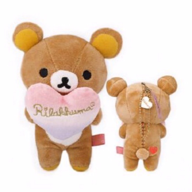 แท้-100-จากญี่ปุ่น-พวงกุญแจ-ซานเอ็กซ์-san-x-rilakkuma-sweet-heart-plush-doll-cell-phone-strap-rilakkuma