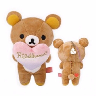 แท้ 100% จากญี่ปุ่น พวงกุญแจ ซานเอ็กซ์ San-X Rilakkuma Sweet Heart Plush Doll Cell Phone Strap (Rilakkuma)