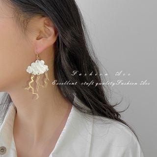 Cloud lightning exaggerated earrings Korean personality style temperament earrings retro earrings cold wind for girls fo