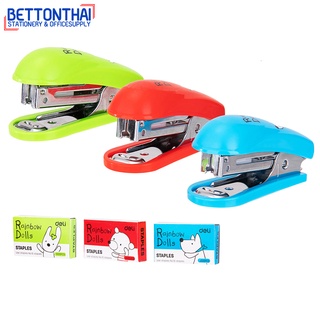 Deli 0253 School Stapler ชุดเครื่องเย็บกระดาษแบบพกพา เบอร์ 10 (แพค 24 ชิ้น) แม็ค แม็ก ที่เย็บกระดาษ office school