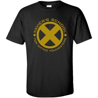 เสื้อยืด ผ้าฝ้ายแท้ พิมพ์ลายซูเปอร์ฮีโร่ X-Men สีดํา แฟชั่นสําหรับผู้ชาย