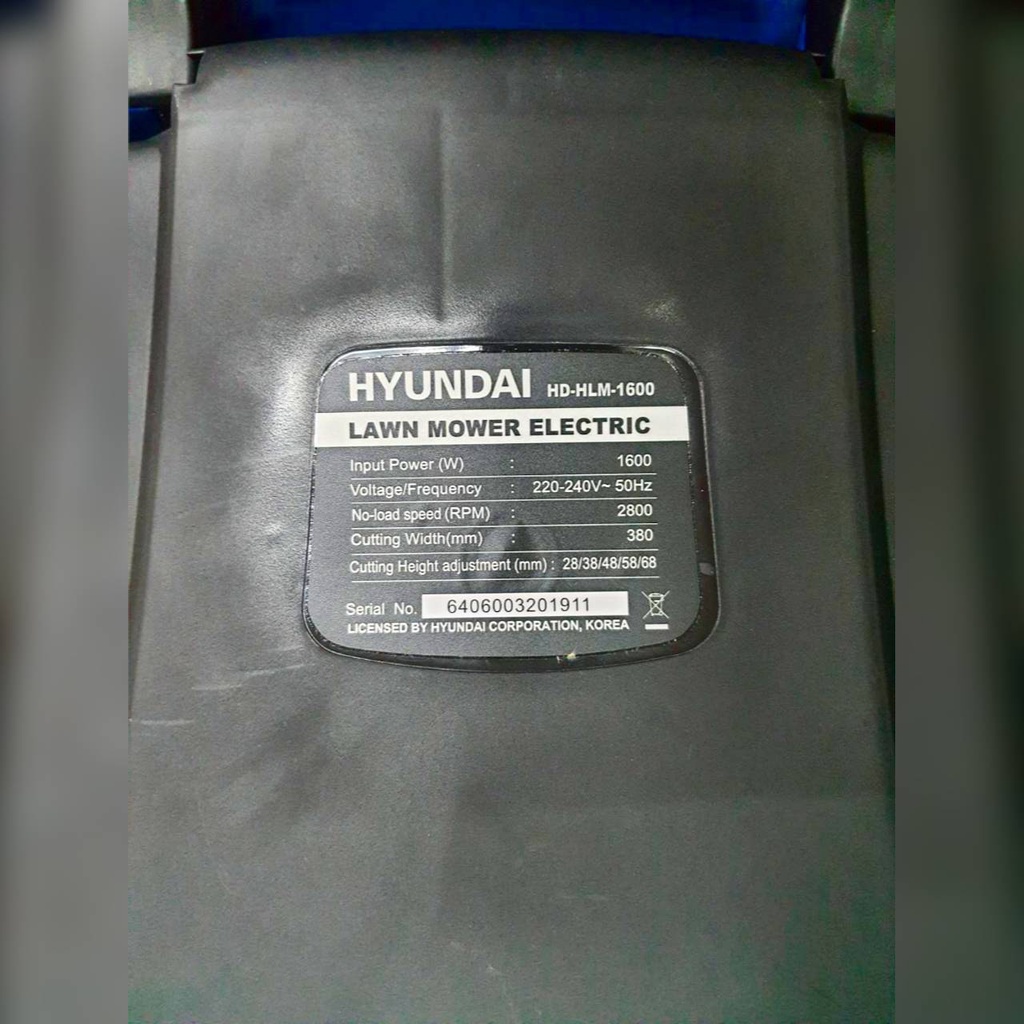 hyundai-รถเข็นตัดหญ้าไฟฟ้า-รุ่น-hlm-1600-1600-วัตต์-สายไฟยาว-15-เมตรปรับได้-5-ระดับ-รถเข็นตัดหญ้า-เครื่องตัดหญ้า