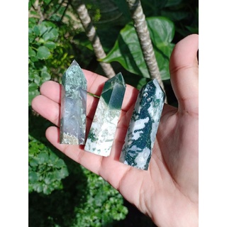 มอสอาเกต | Moss Agate Tower 🌳 #point 💚 🤍 ทรงแท่ง