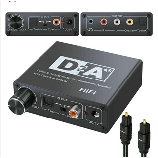 HIFI DAC AMP Digital TO Analog Audio Converter RCA 3.5 มม.เครื่องขยายเสียงหูฟัง Toslink Optical Coaxial เอาต์พุตแบบพกพา