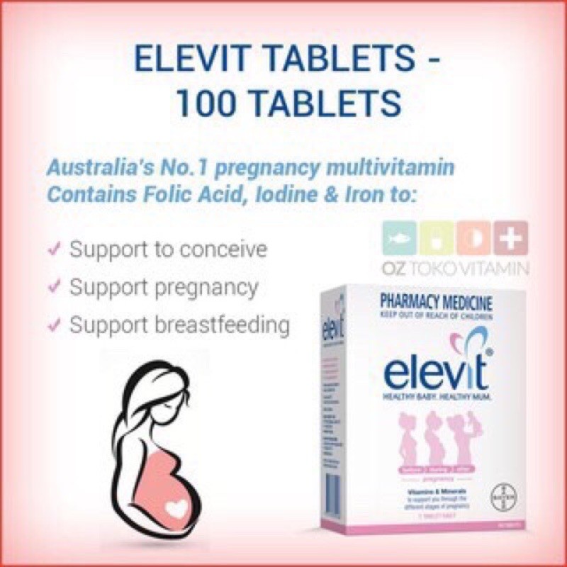 ภาพหน้าปกสินค้าElevit pregnancy multivitamin 100 เม็ด ️Exp.02/2025 (กล่องใหม่  พร้อมส่ง ) จากร้าน dent008 บน Shopee