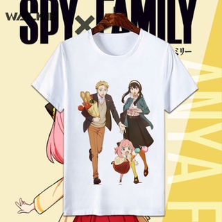 Walkie เสื้อยืดแขนสั้น ผ้าฝ้าย พิมพ์ลายคอสเพลย์ Spy X Family Anya Forger แฟชั่นฤดูร้อน สําหรับผู้ชาย ผู้หญิง -2