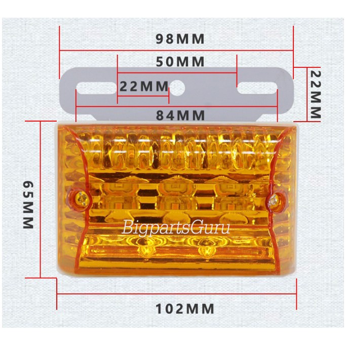 ไฟราวข้าง-12v-24v-ไฟรถบรรทุกled-ไฟสัญญาณ-1-ชิ้น-ไฟส่องป้าย-รถบรรทุก-มีส่องพื้น-lt-4เหลี่ยม-gt