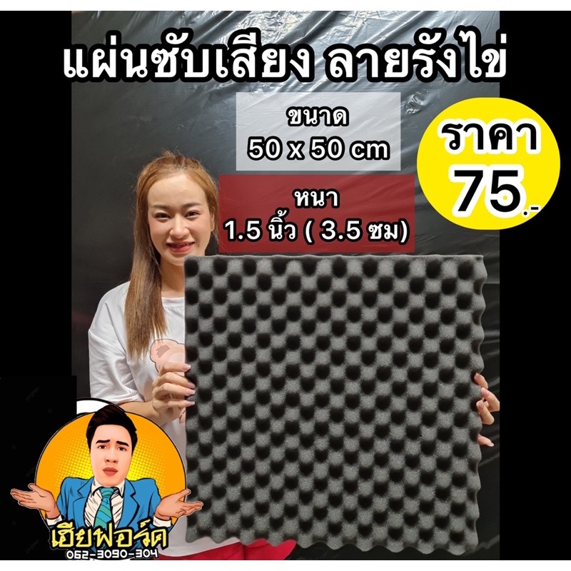 แผ่นซับเสียง-acoustic-แผ่นดูดซับเสียงลายรังไข่-ฟองน้ำซับเสียง-ขนาด50x50x3-8cm