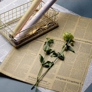 ราคากระดาษห่อดอกไม้ กระดาษรองถ่ายรูป กระดาษห่อของขวัญ ลายหนังสือพิมพ์อังกฤษ  (2 ด้าน หน้า/หลัง)