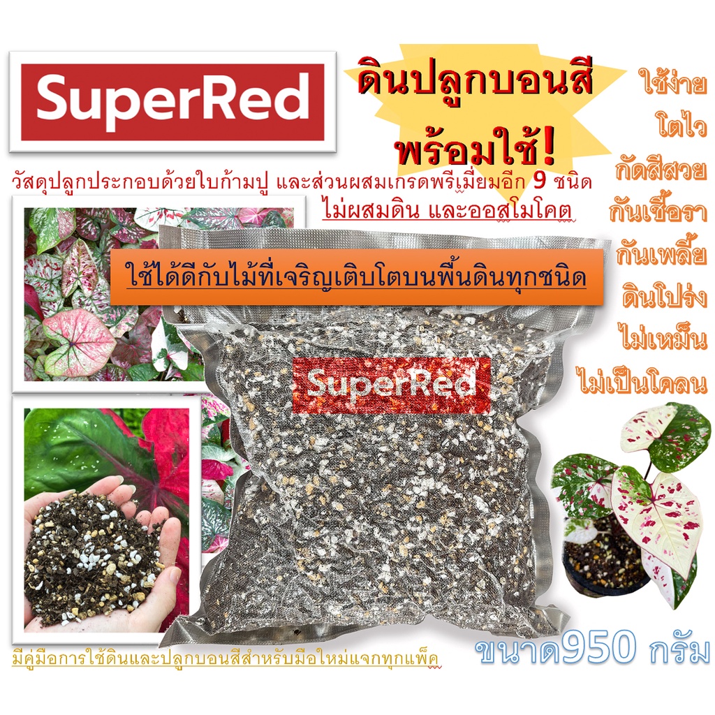 รูปภาพของSuperRed soil ดินปลูกบอนสี พร้อมปลูก วัสดุปลูก มี ใบก้ามปู สำหรับ บอนสี บอน บอนด่าง มี ดินใบก้ามปู ใบก้ามปูหมัก และอื่นๆลองเช็คราคา