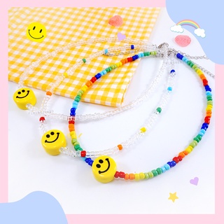 new✨พร้อมส่ง งานดี Smiley Choker 💛 สร้อยคอลูกปัดสมายลี่หน้ายิ้ม